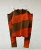Kijun Stripe Off Shoulder Top - Brown/Orange Red - Thumbnail 7