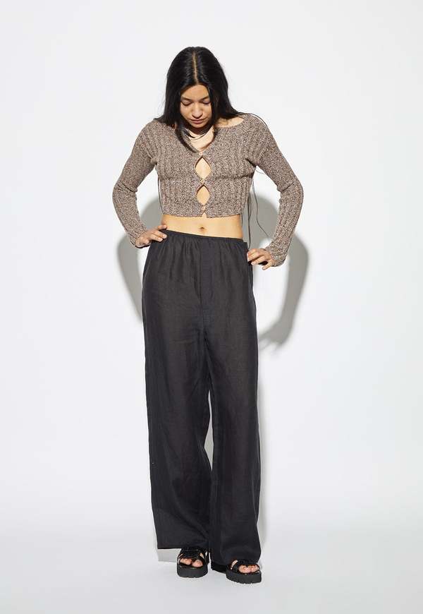 Baserange Macau Cardigan - Grey Brown Melange | Garmentory