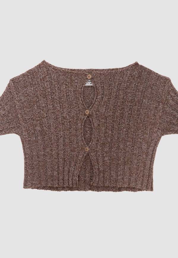 Baserange Macau Cardigan - Grey Brown Melange | Garmentory