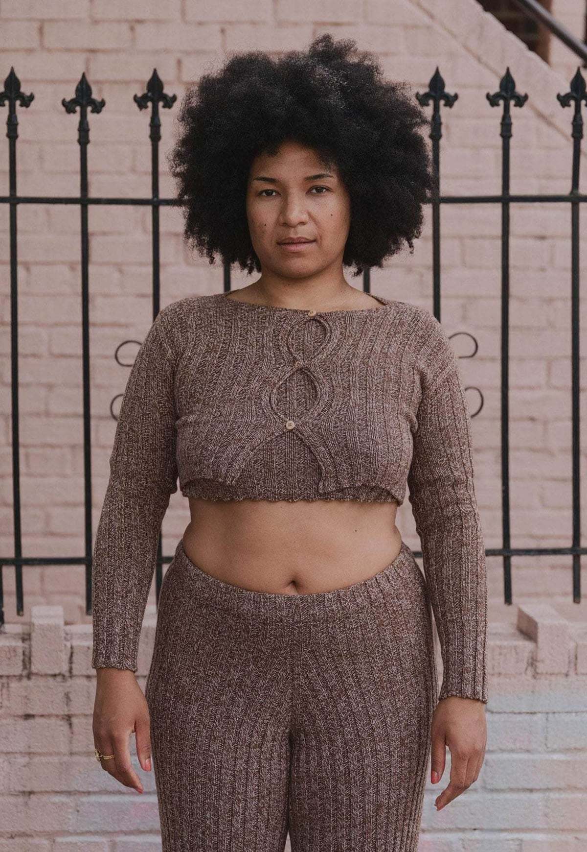 Baserange Macau Cardigan - Grey Brown Melange | Garmentory