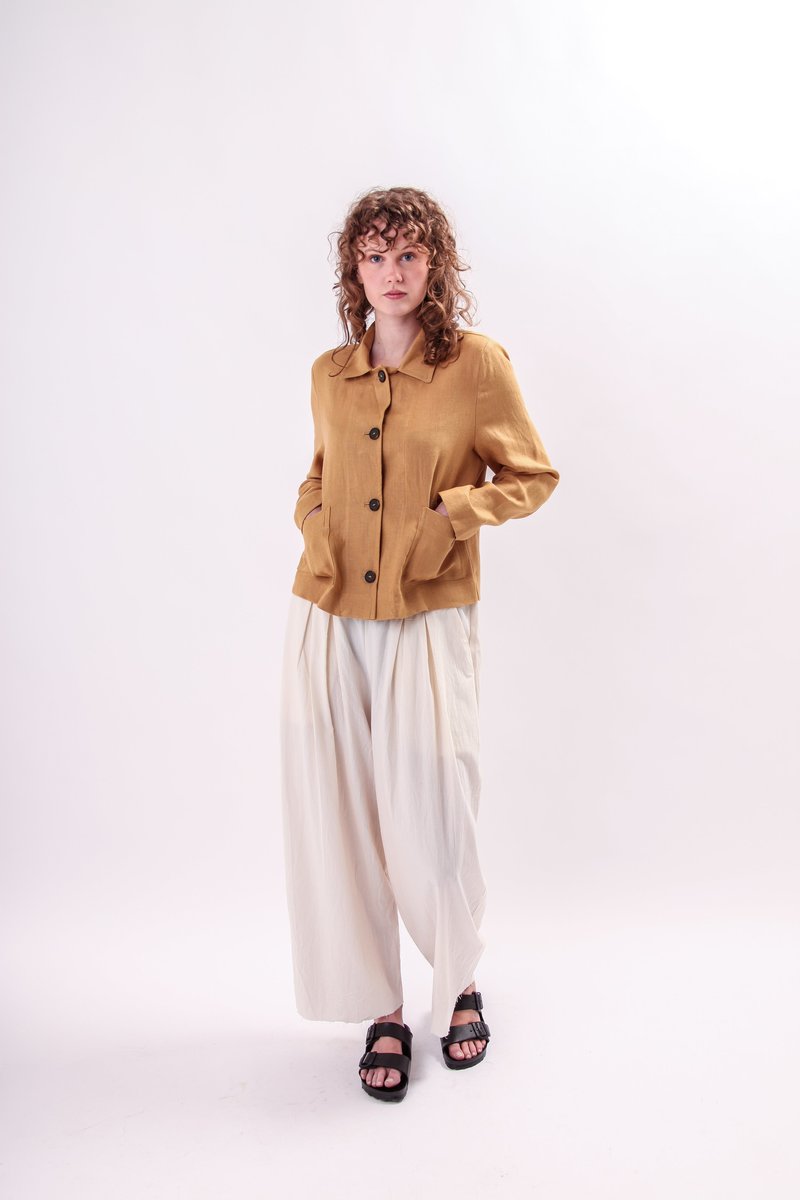 Fold Linen Jacket - Camel Fold Linen Jacket - Camel