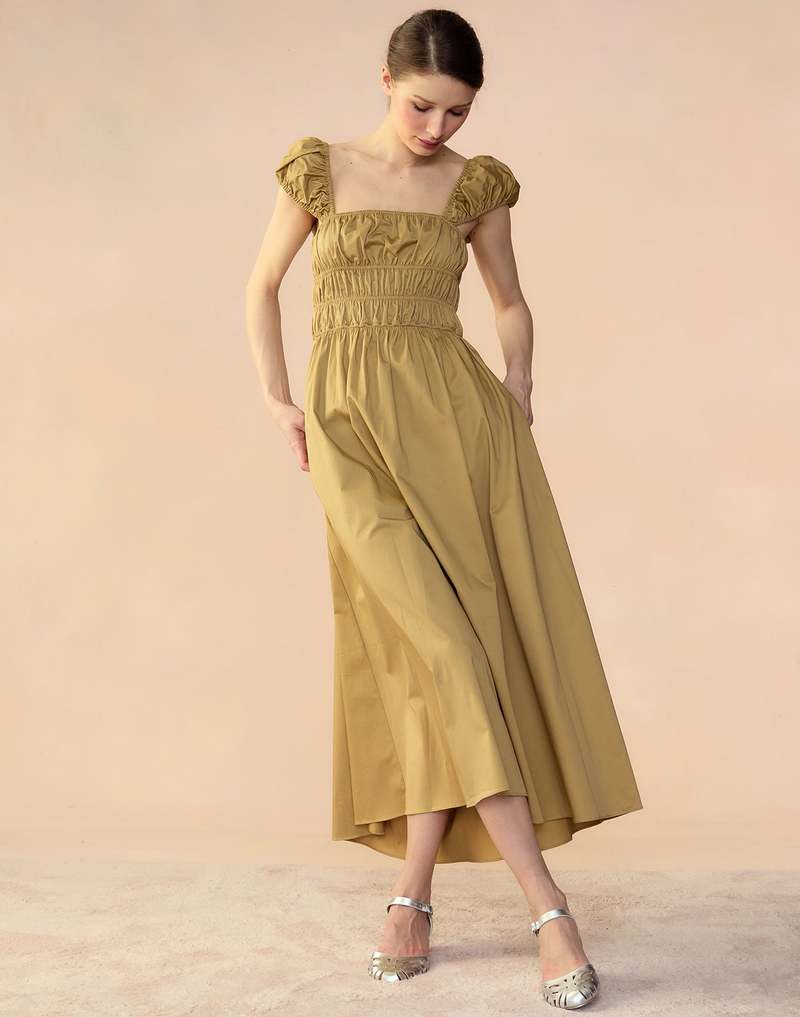 Cynthia Rowley Bodrum Back Tie Dress - Camel