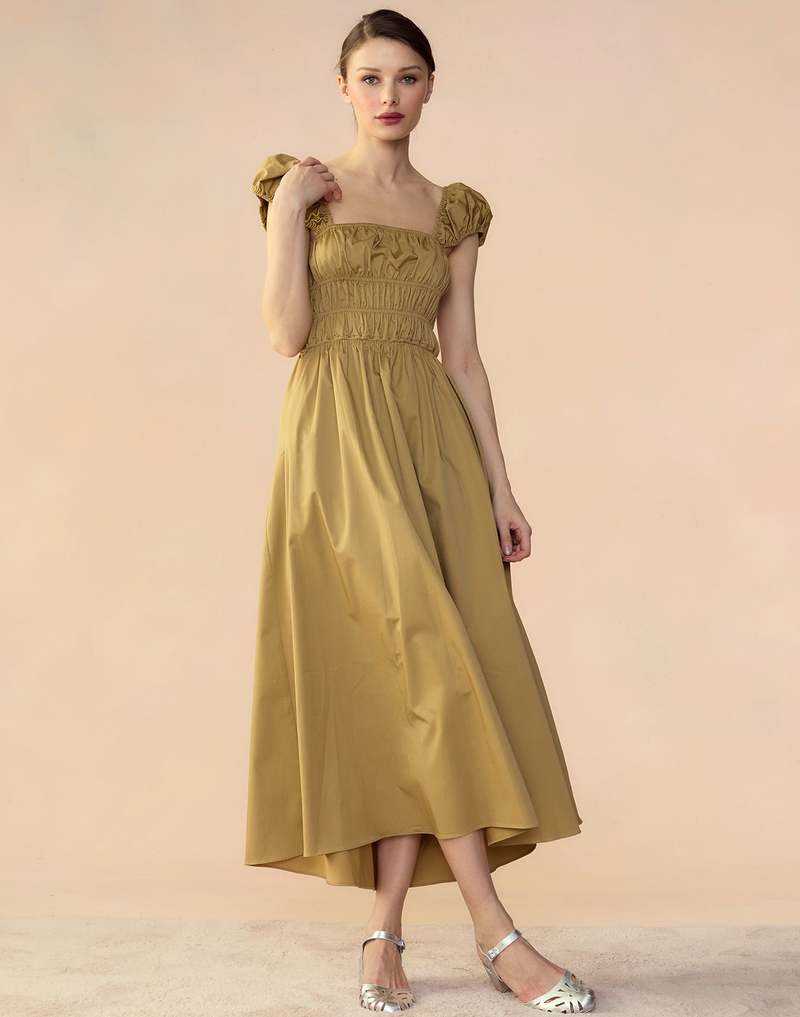Cynthia Rowley Bodrum Back Tie Dress - Camel