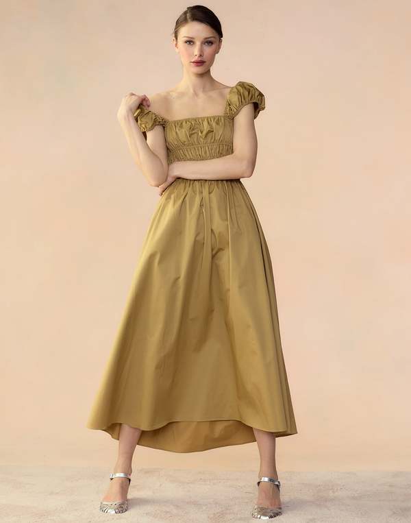 Cynthia Rowley Bodrum Back Tie Dress - Camel