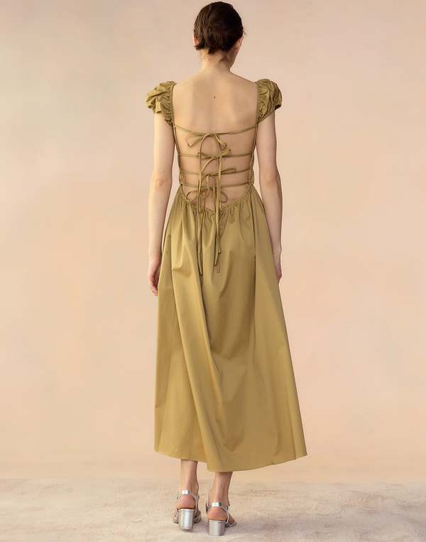 Cynthia Rowley Bodrum Back Tie Dress - Camel