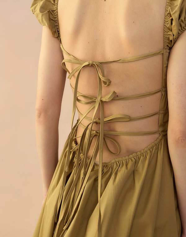 Cynthia Rowley Bodrum Back Tie Dress - Camel