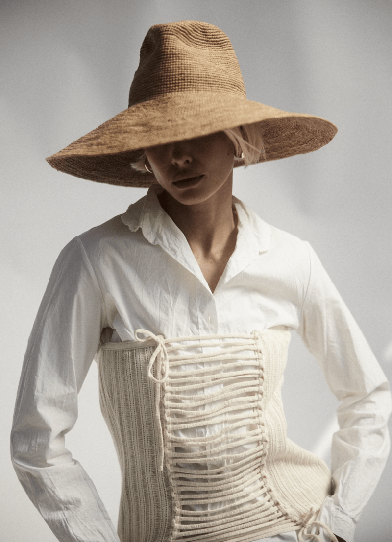 Janessa Leone Waverly Hat - Sand | Garmentory display picture 2