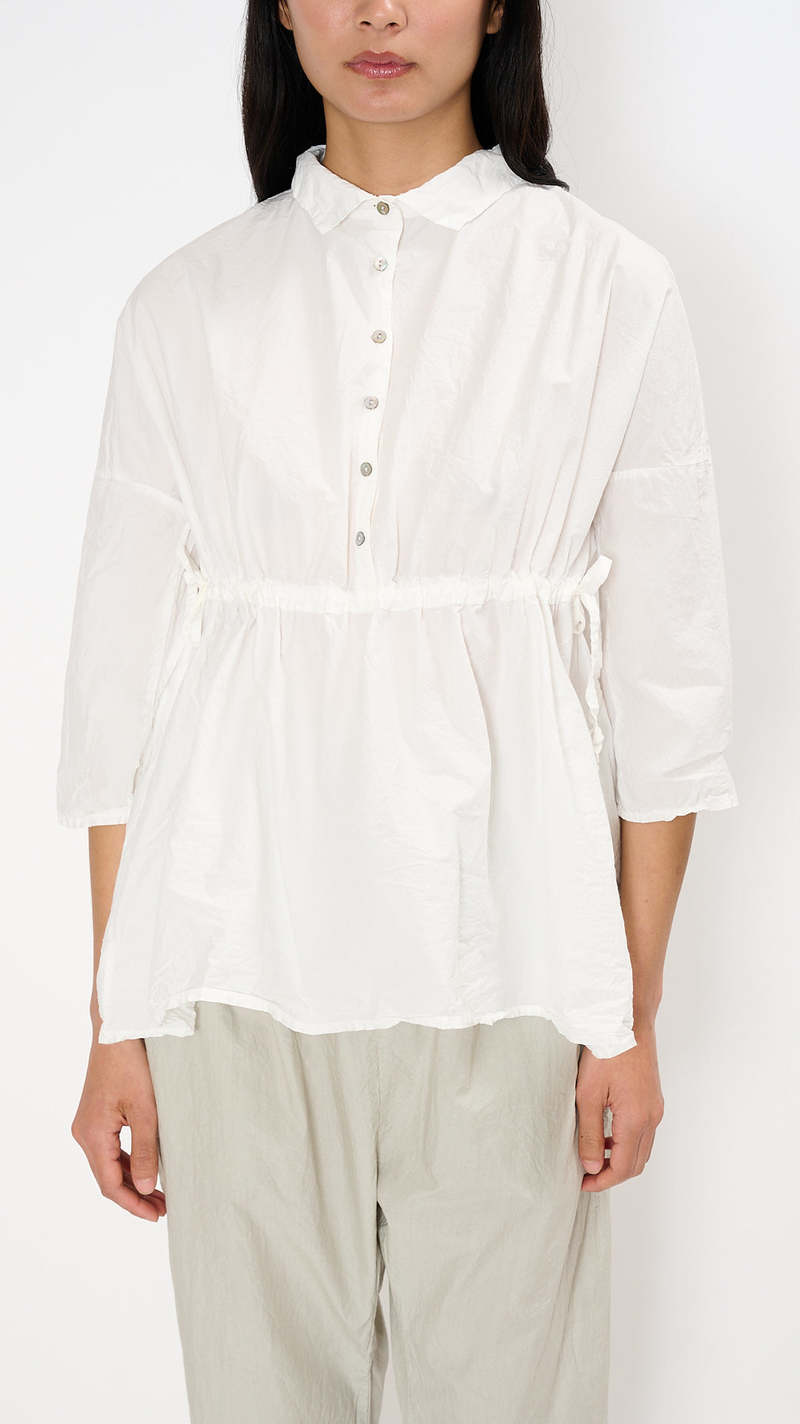 Album di Famiglia Drawstring Collar Shirt TC - Milk | Garmentory