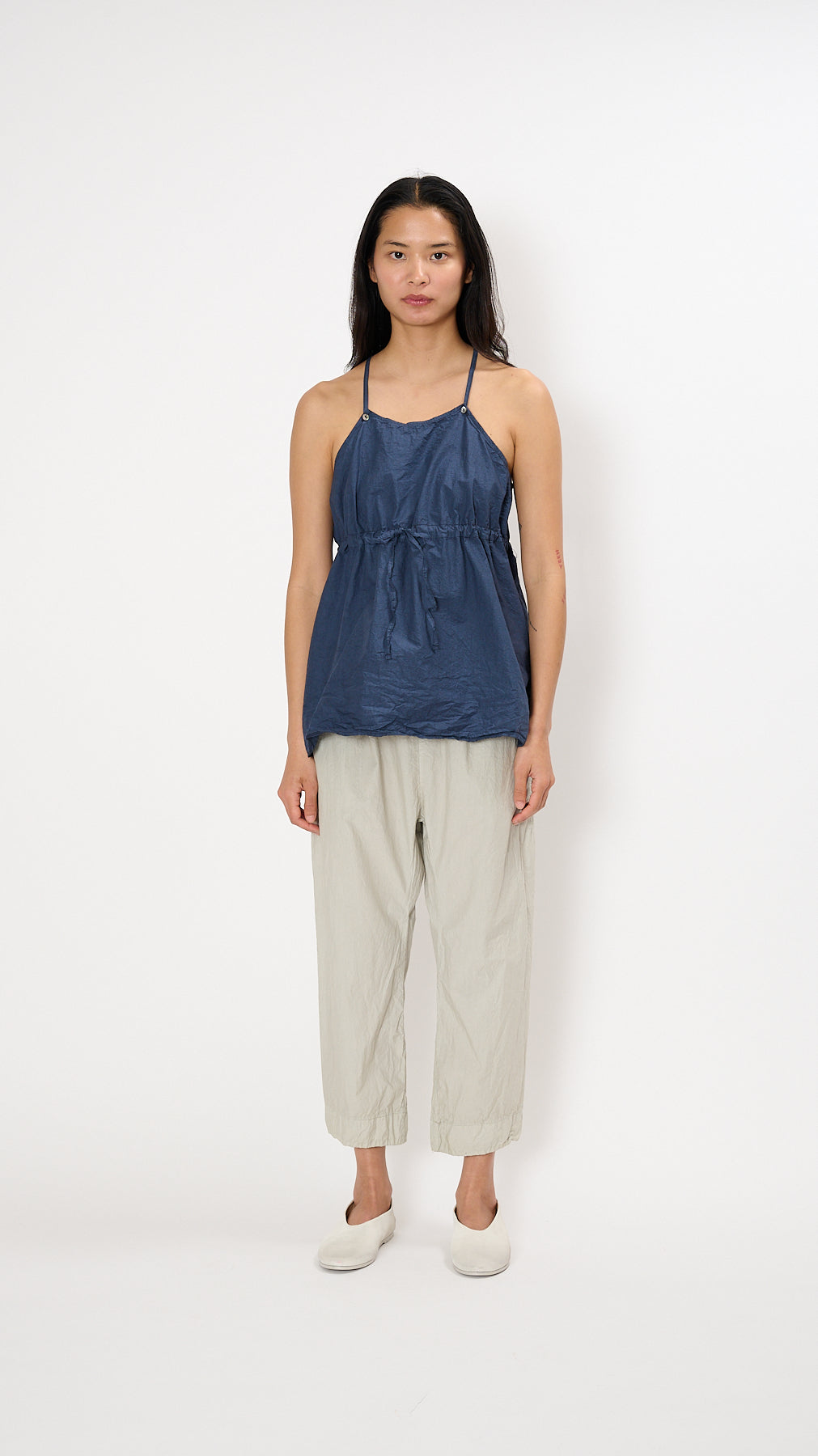 トップス ALBUM DI FAMIGLIA DRAWSTRING TANK TOP Album di Famiglia Drawstring Tank Top TC - Navy | Garmentory
