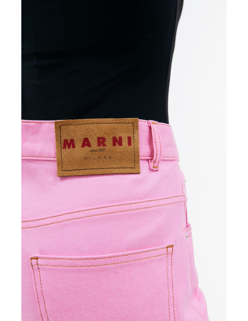 パンツ MARNI Logo embroidery pants Pink Marni Logo Embroidery Pants | italist