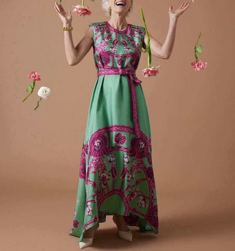 la doublej san carlo maxi dress La DoubleJ - San Carlo Multicolor Silk Dress
