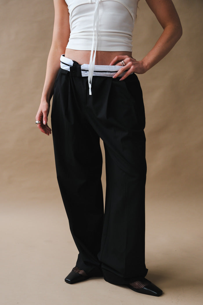 パンツ Ganni Pleated trousers Trekking Green Drapey Melange Pleat Pants | GANNI US