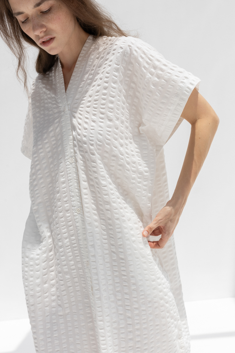 Black Crane Origami Dress - White Black Crane Origami Dress - White
