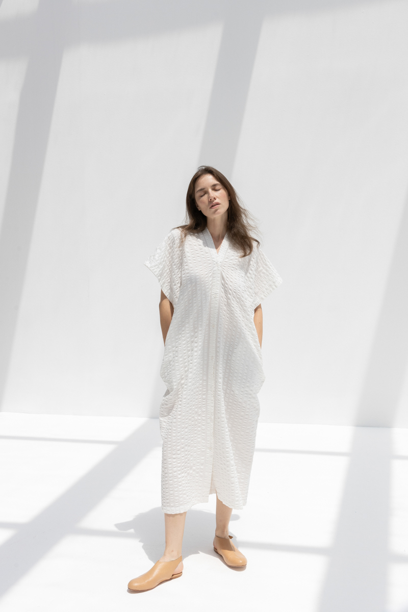 Black Crane Origami Dress - White Black Crane Origami Dress - White