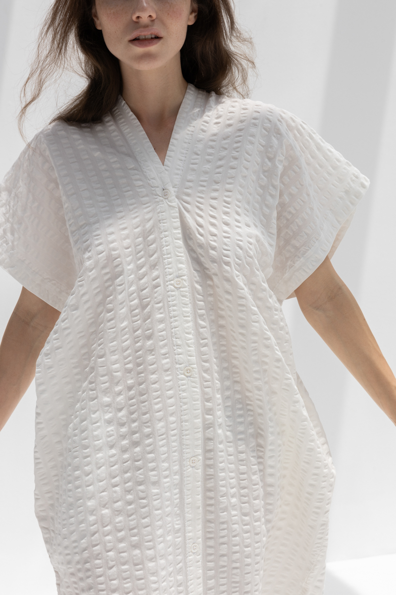Black Crane Origami Dress - White Black Crane Origami Dress - White