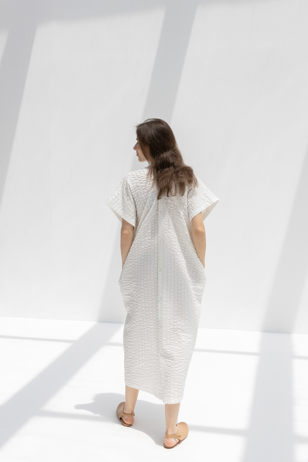 Black Crane Origami Dress - White Black Crane Origami Dress - White