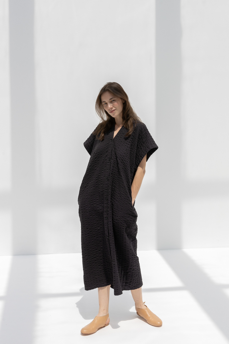 Black Crane Origami Dress - Ink Black Black Crane Origami Dress - Ink Black