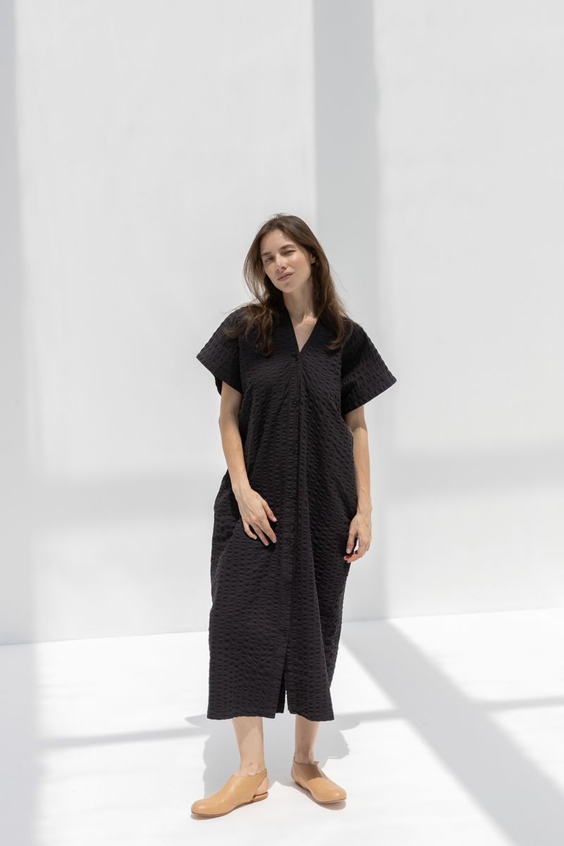 Black Crane Origami Dress - Ink Black Black Crane Origami Dress - Ink Black