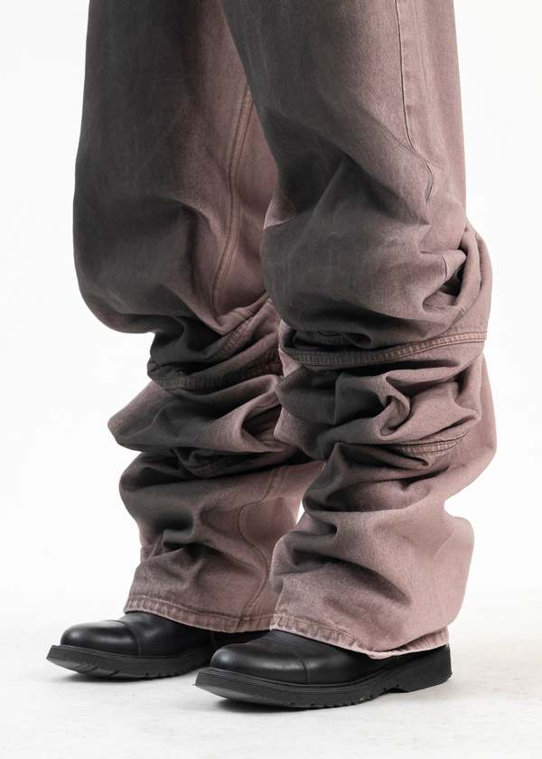 タケy/project 24ss draped cuff jeans Evergreen Draped Cuff wide-leg jeans in blue - Y Project | Mytheresa