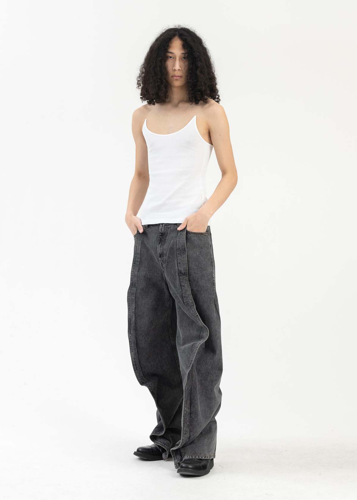 Y/project VINTAGE EVERGREEN BANANA JEANS - gray | Garmentory