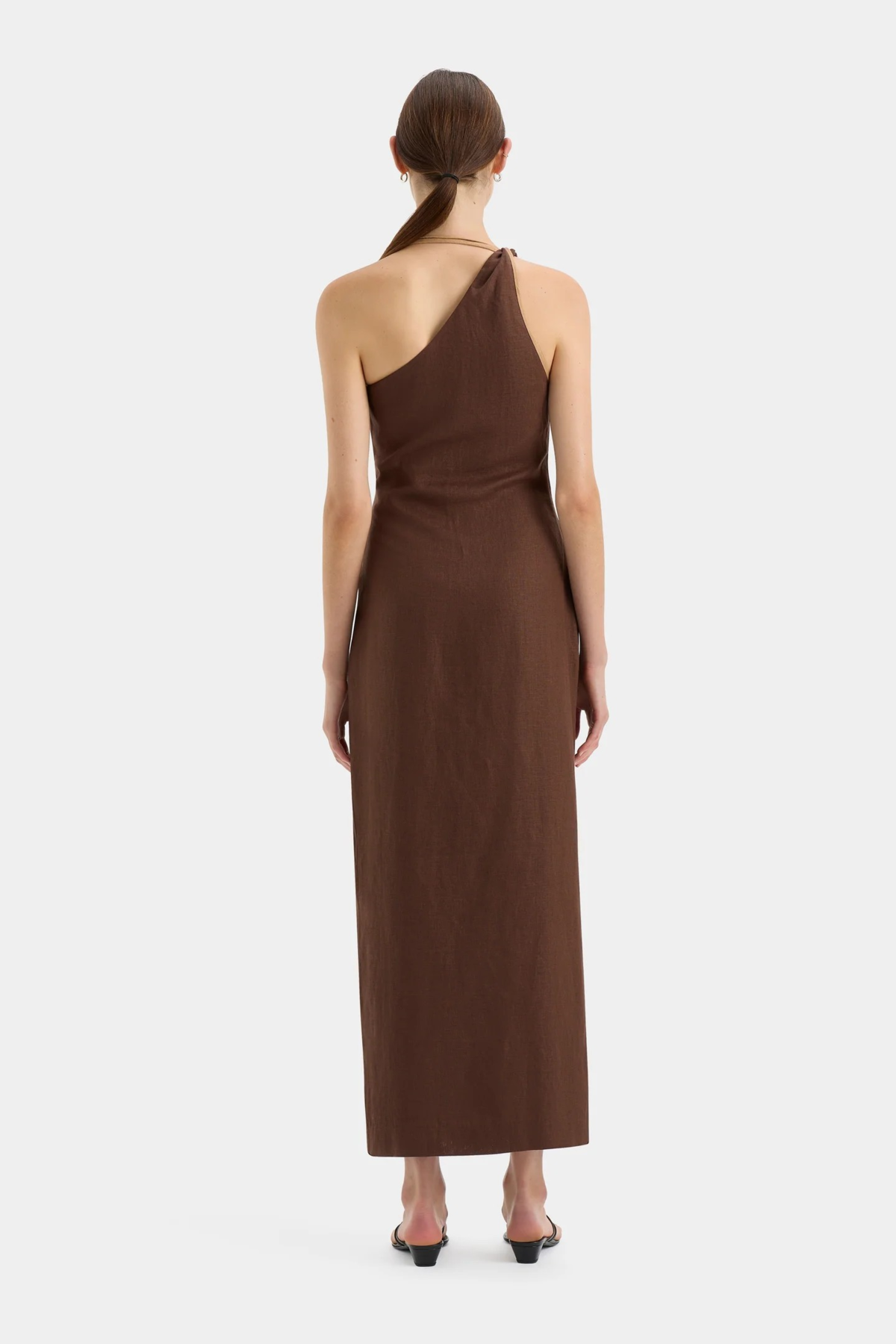 SIR. Affogato Asymmetric Midi Dress - chocolate | Garmentory