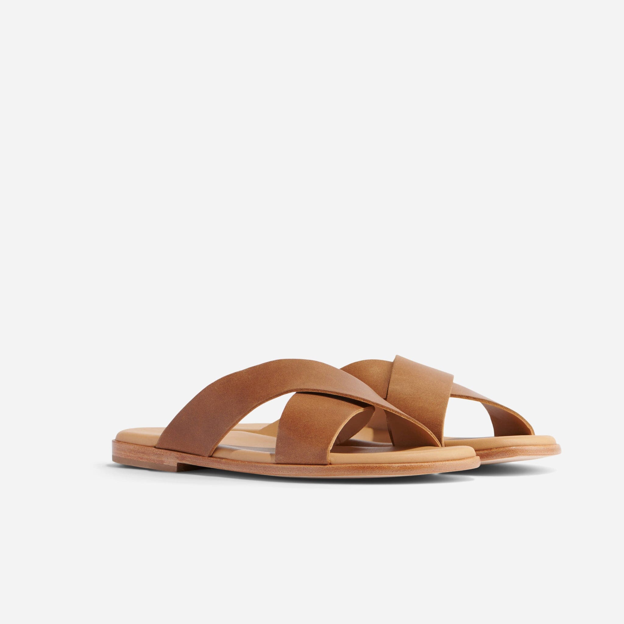 Nisolo Men\'s Dante Criss Cross Leather‎ Slide Slip On Sandals Tabacco Casual hugo-blk%20j%20(1)__96800.  main image 2