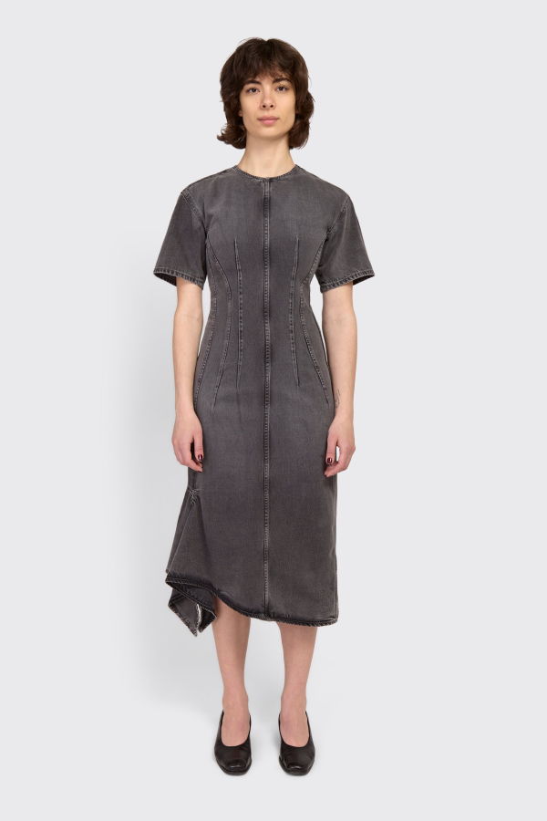 RemainDrapy Denim Dress - Silver Filigree