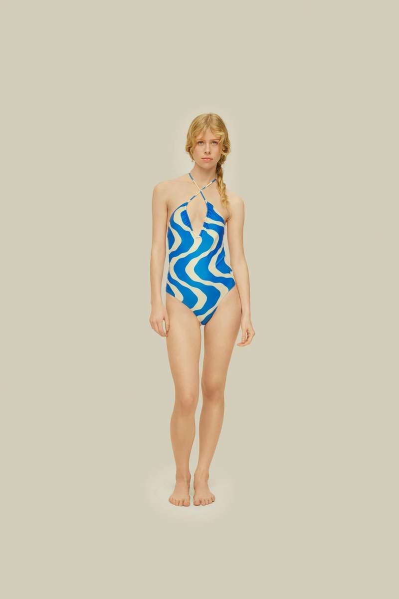 OAS Blue Rippling Iodio Bathing Suit - Blue