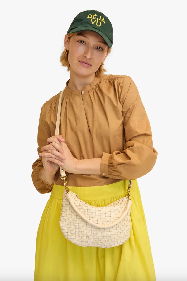 Clare V. Petit Moyen - Cream Woven Checker