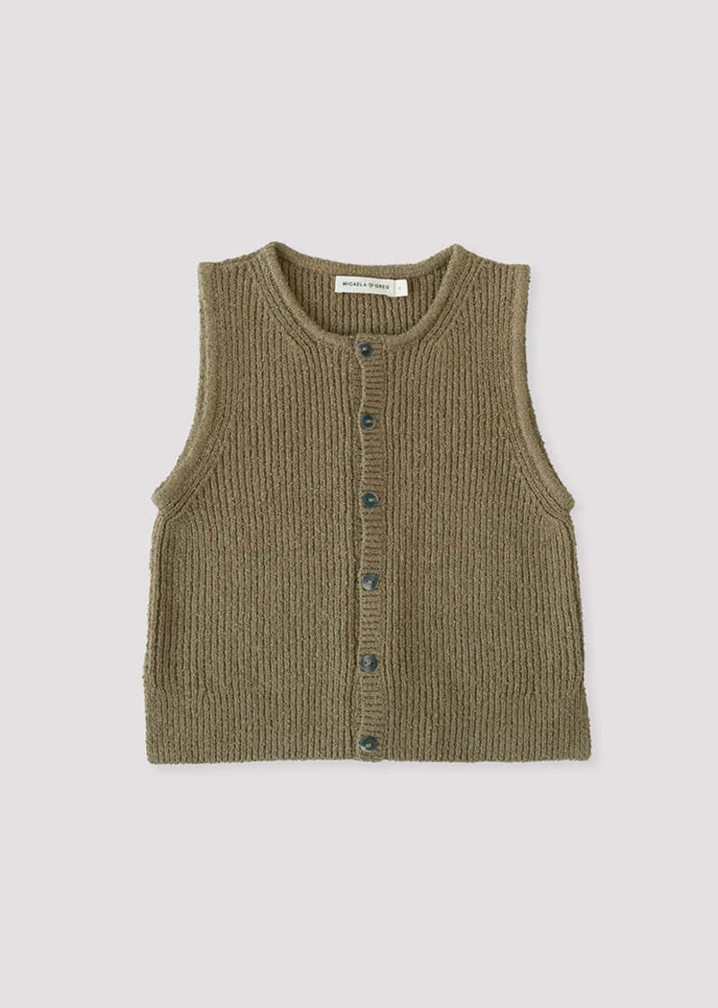 Micaela Greg Boucle Rib Vest - Ivy