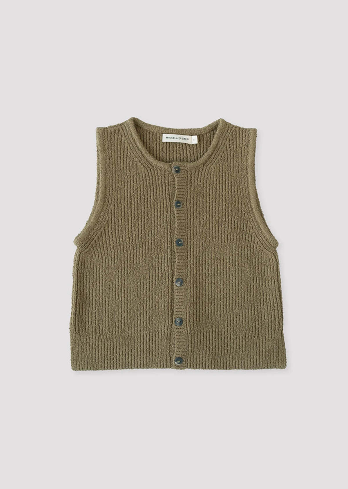 Micaela Greg Boucle Rib Vest - Ivy - Image 6 of 6