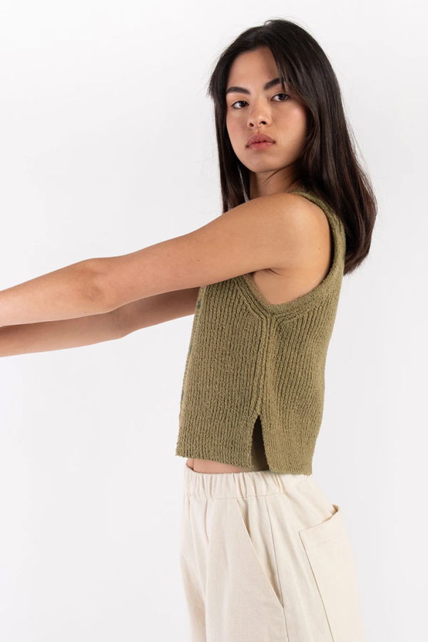 Micaela Greg Boucle Rib Vest - Ivy