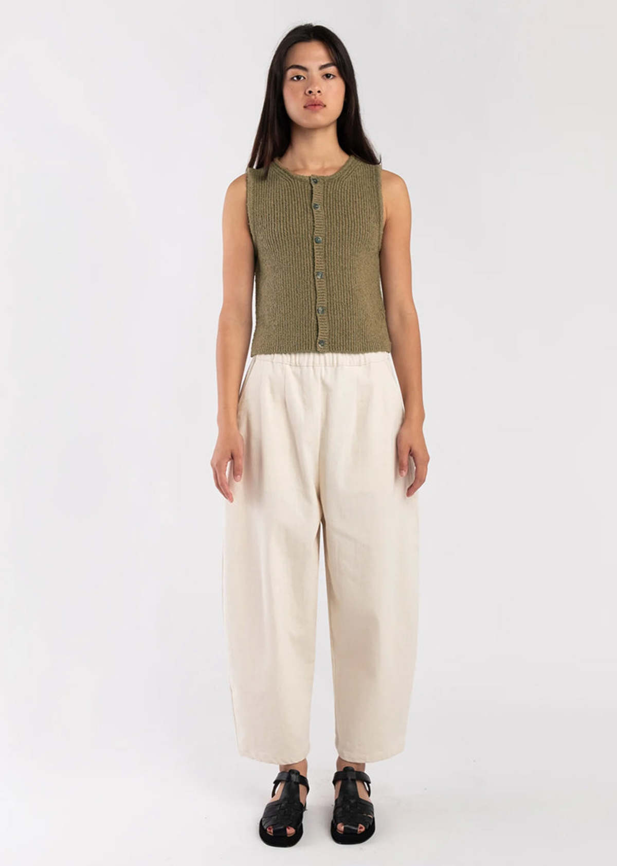 Micaela Greg Boucle Rib Vest - Ivy - Image 2 of 6