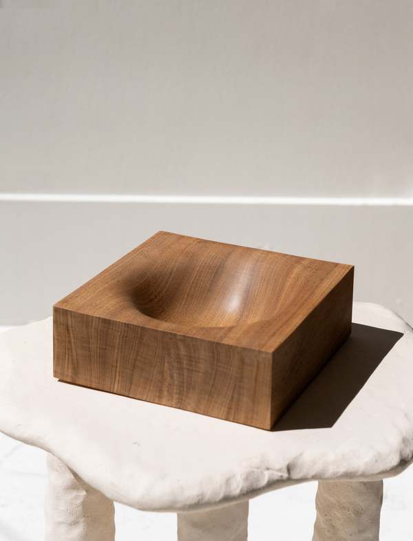 CristaSeya Handturned Vide Poche Afrormosia Solid Natural Wood Bowl - Brown