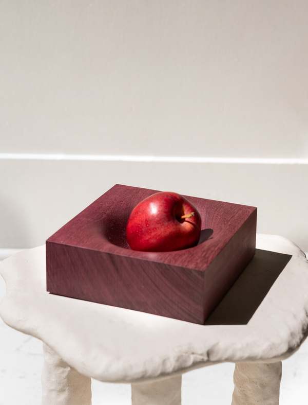 CristaSeya Handturned Vide Poche Amaranth Solid Wood Bowl - Beet Red