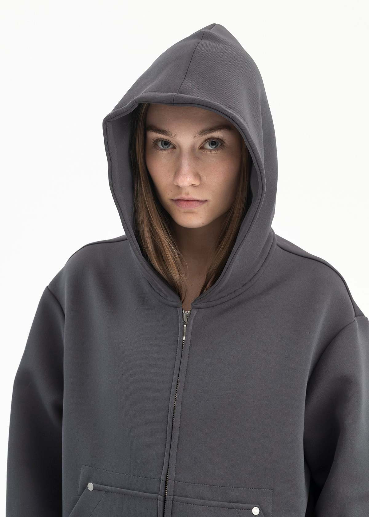 Omar Afridi SLATE CARDI KNIT HOODIE - Grey | Garmentory