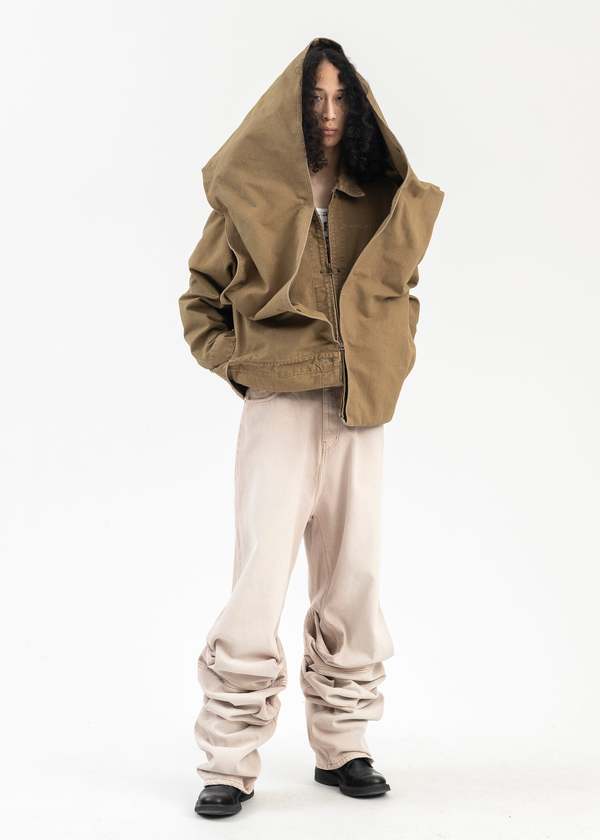 Y. Projectメンズ タン スナップオフ ジャケット ブルゾン ベージュ Y/project SNAP OFF PANEL HOOD CARGO JACKET - Beige | Garmentory