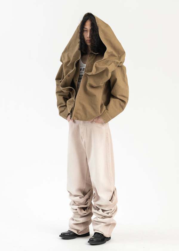 Y/project SNAP OFF PANEL HOOD CARGO JACKET - Beige | Garmentory Y/project SNAP OFF PANEL HOOD CARGO JACKET - Beige | Garmentory