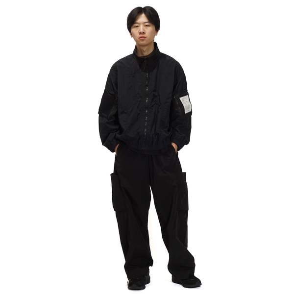 n-hoolywood WIDE EASY CARGO PANTS - BLACK