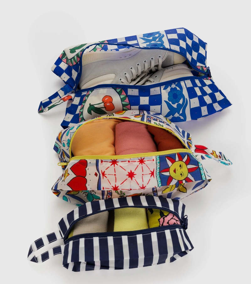 BAGGU 3D Zip Set タイル　チェリー バケーション タイルズ Baggu // 3D Zip Set in Vacation Tiles | Mika + Co.