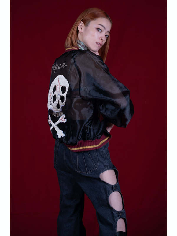 ジャケット・アウター KAPITAL Sheer Pearl Souvenir Jacket Kapital Sheer Pearl Souvenir Jacket, Black Rain Skull