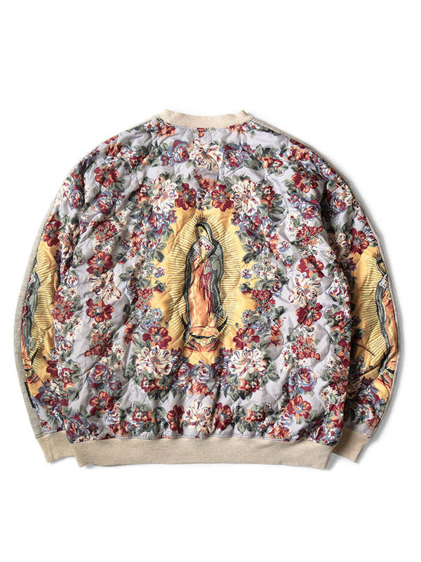 Kapital Knit Bivouac Big Sweatshirt - Peckish Maria/Grey | Garmentory