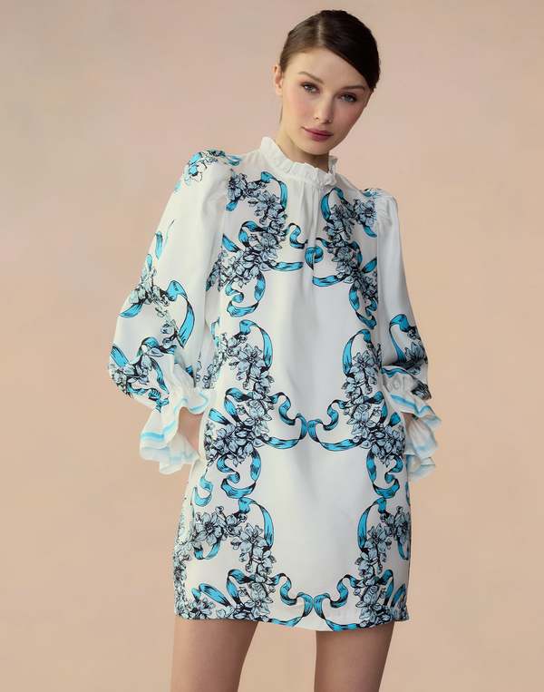 Cynthia Rowley Marseille Shift Dress - Blue/White Floral on Garmentory