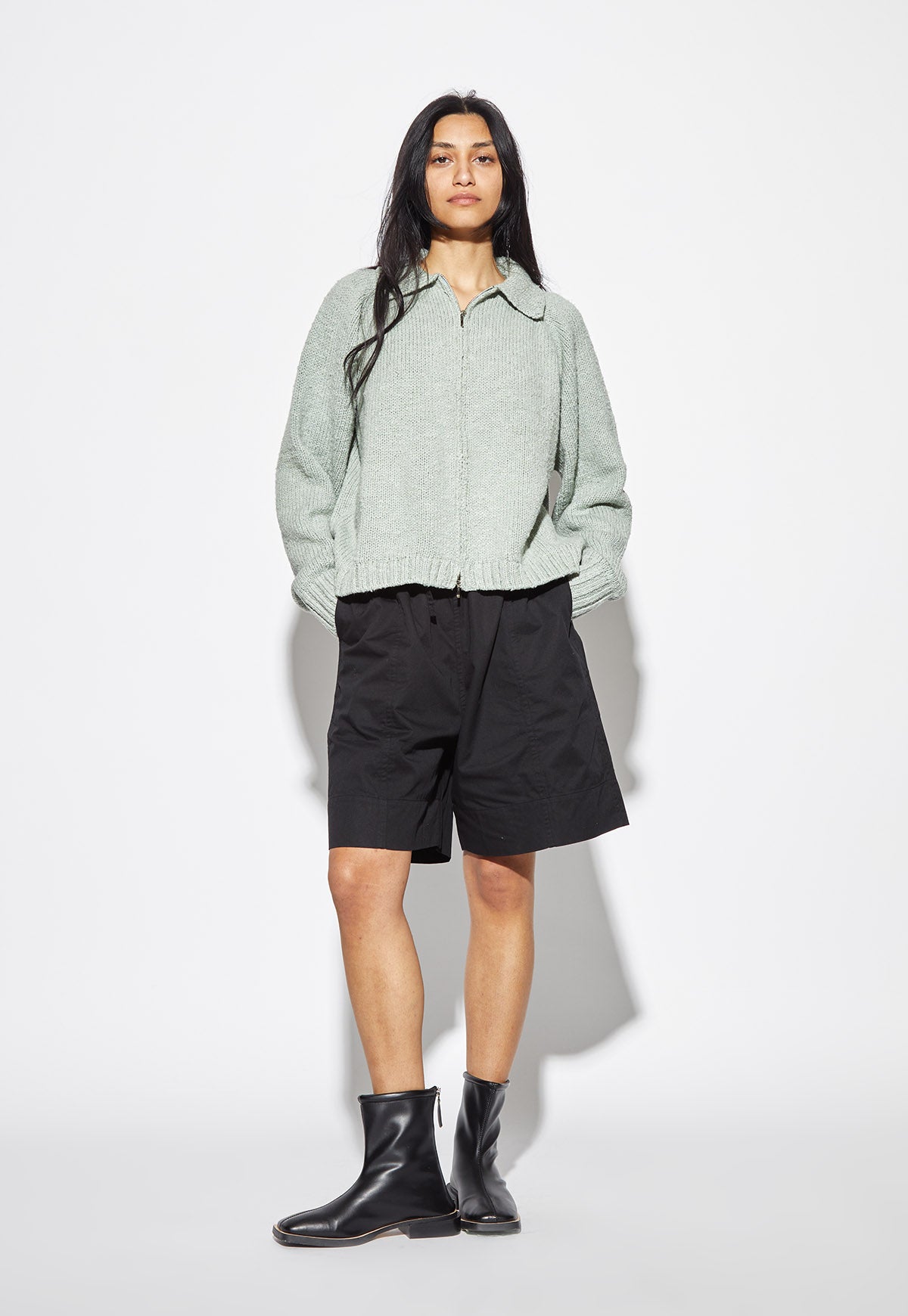 Morgan Dual Zip Cardigan Seafoam | Garmentory