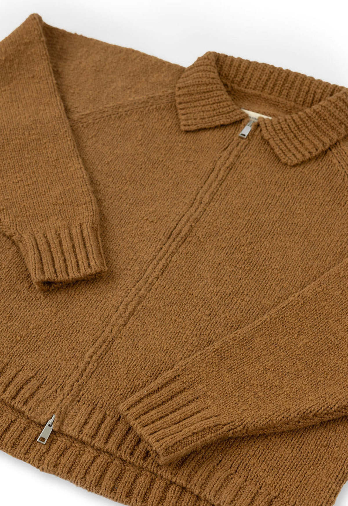 James Street Co Morgan Dual Zip Cardigan - Tobacco | Garmentory