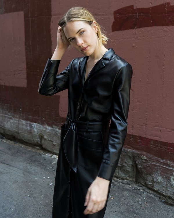 SUSANE - Vegan leather dress - Black | Garmentory
