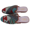 Women's Turkish Kilim Mules | Grey with Pattern - Thumbnail 2
