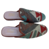 Women's Turkish Kilim Mules | Grey with Pattern - Thumbnail 3