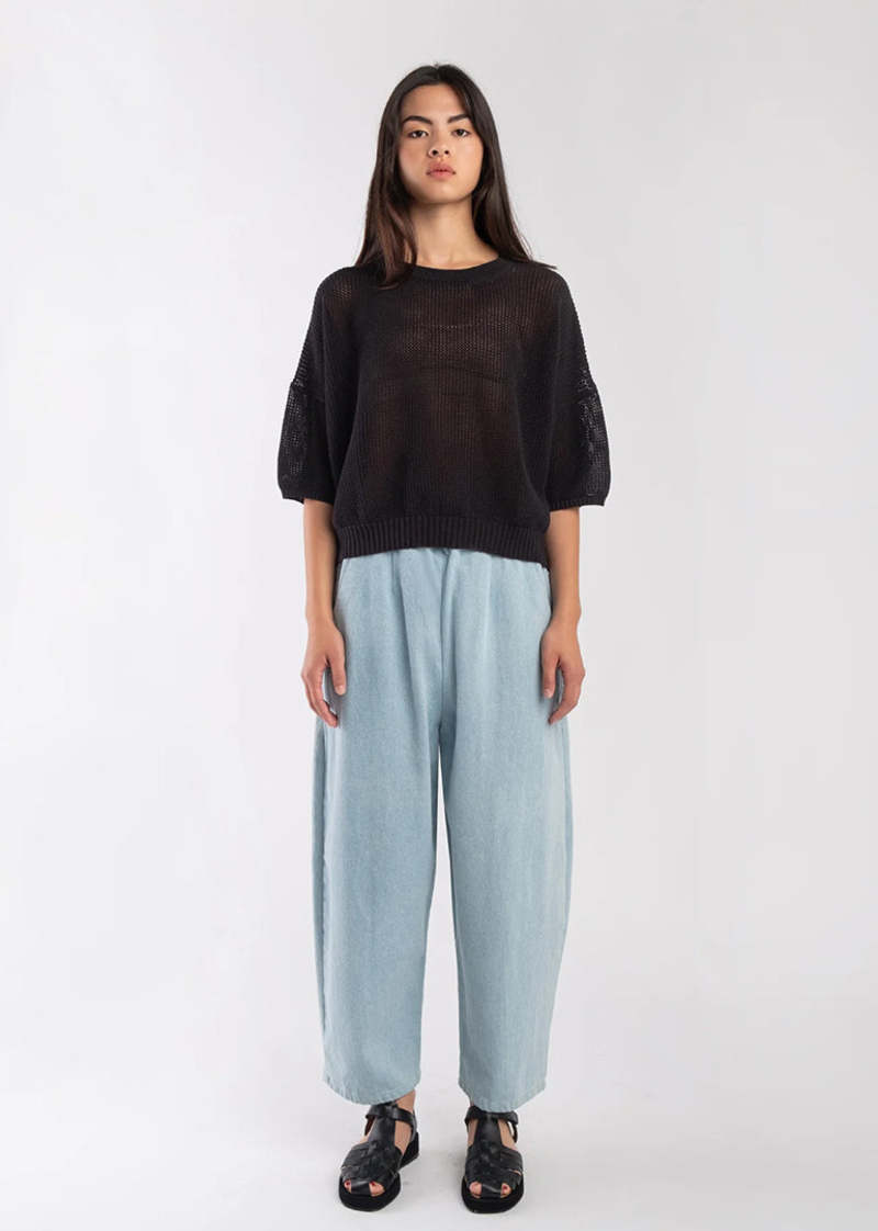 Micaela Greg Mesh Tee - Faded Black