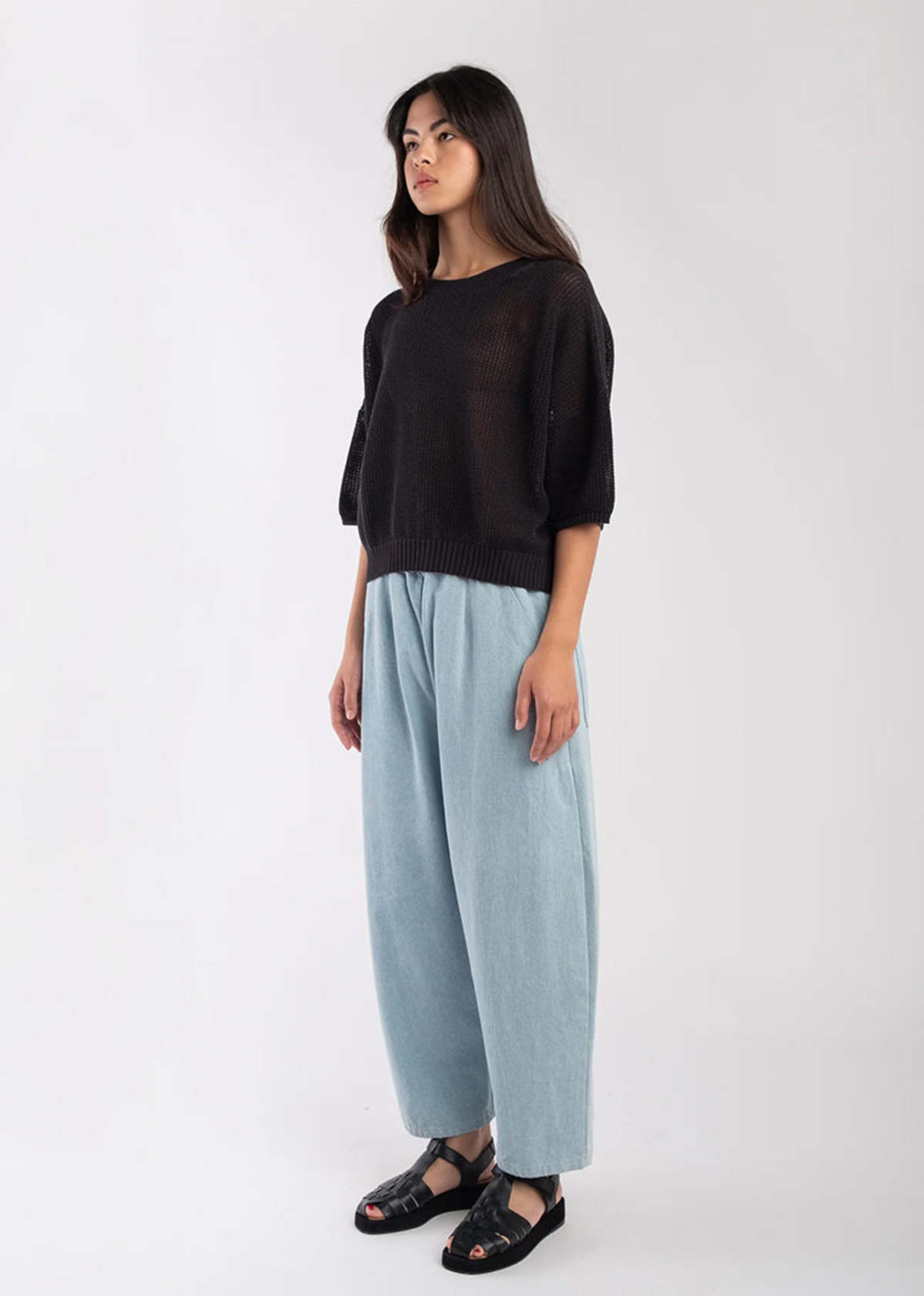 Micaela Greg Mesh Tee - Faded Black - Image 5 of 6